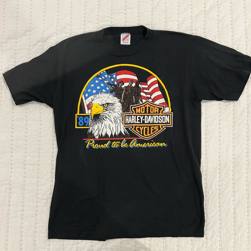 Vintage Harley Davidson Veterans 1989 Tee